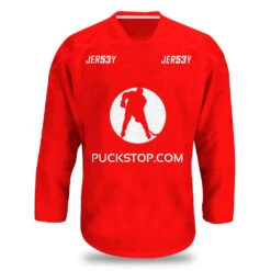 Puck Stop Logo Red Senior Goalie Hockey Jersey